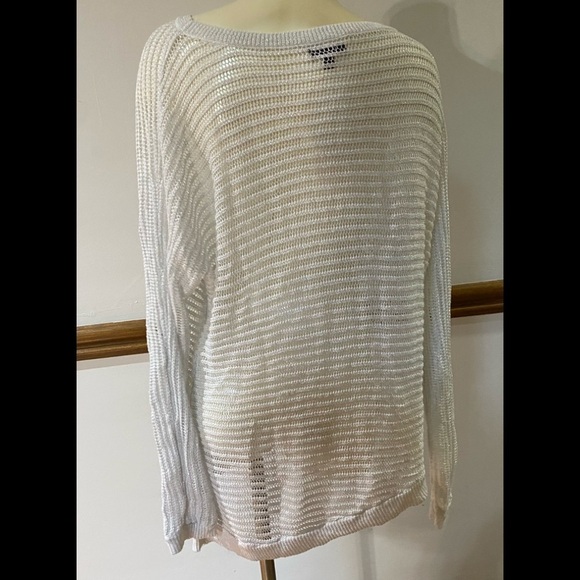 APT. 9 Asymmetrical Semi-Sheer Plus Size White Sweater, Size XL - Picture 2 of 3